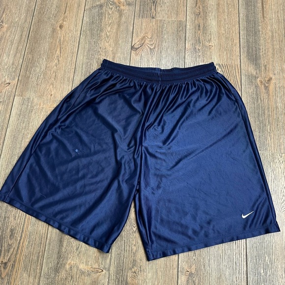 Nike Other - Nike Vintage 00s Athletic Shorts Men XL Navy Blue White Tag Shiny Silky Dazzle